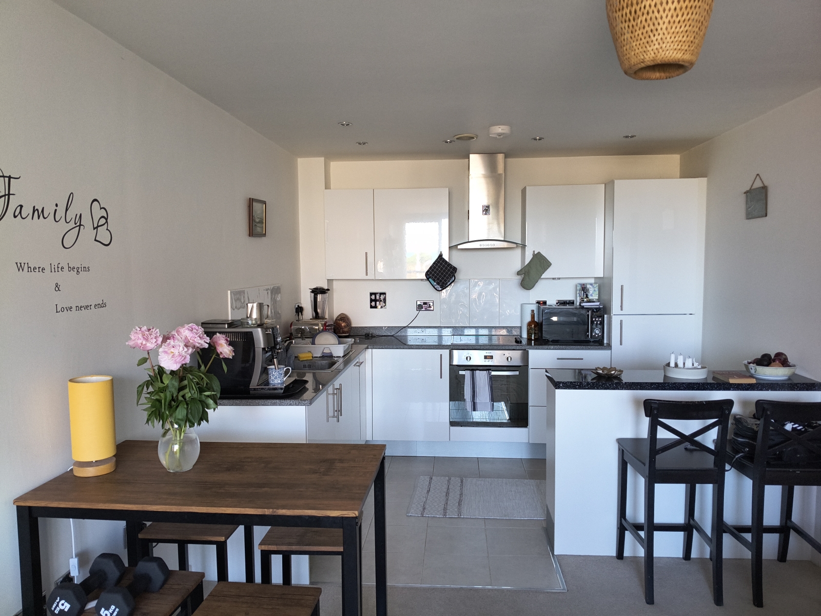 Open planned kitchen and living room
