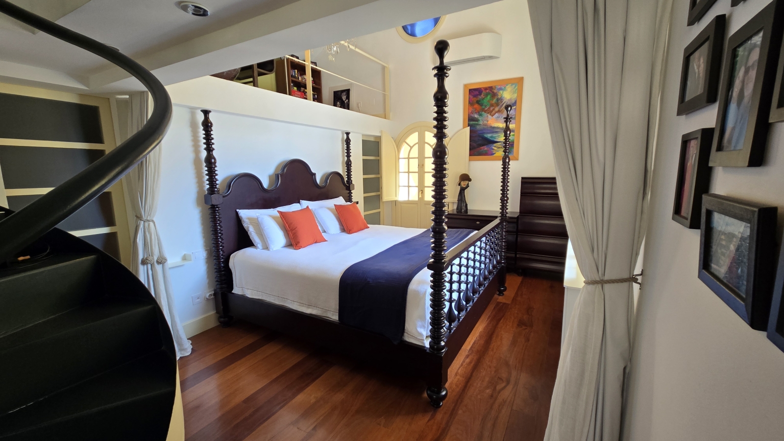 The master bedroom with king size bed