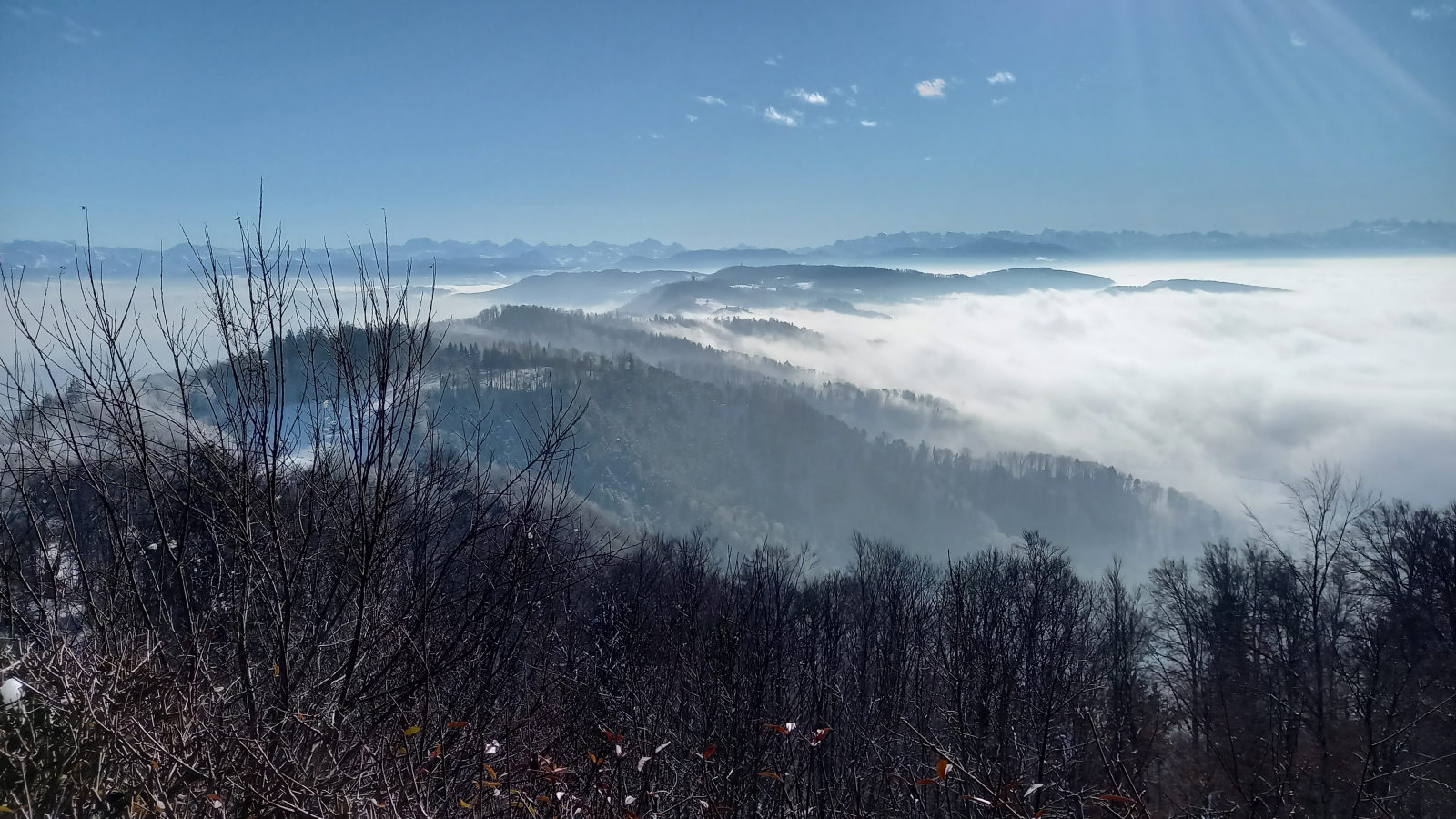 View from the Uetliberg, which you can reach by cablecar or funicular railroad in less than an hour.