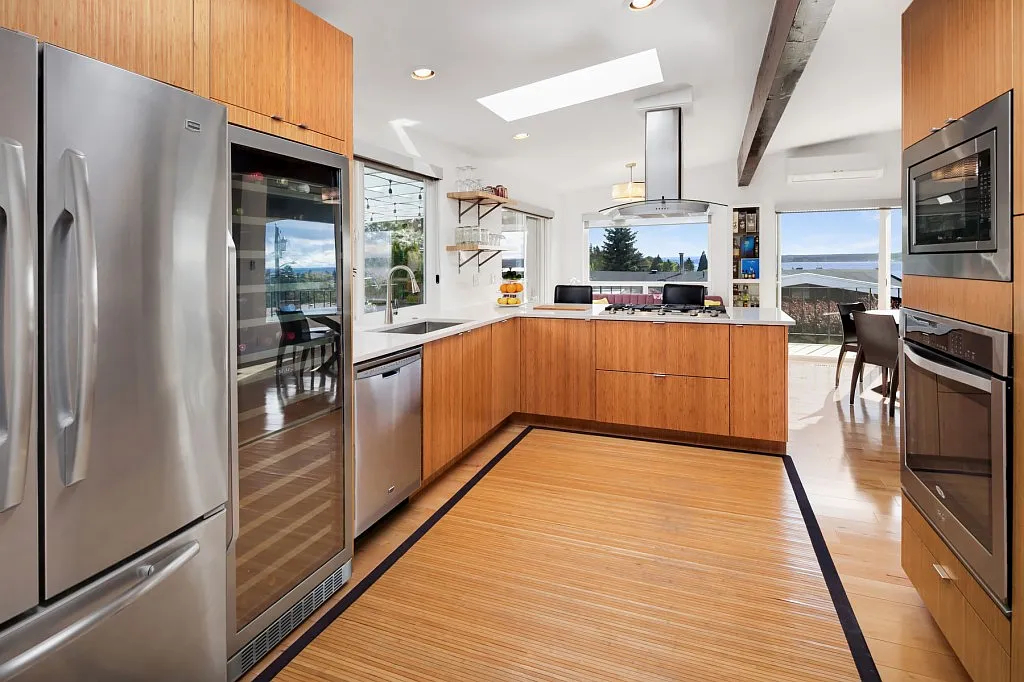 Mid century oasis with view of the Puget Sound