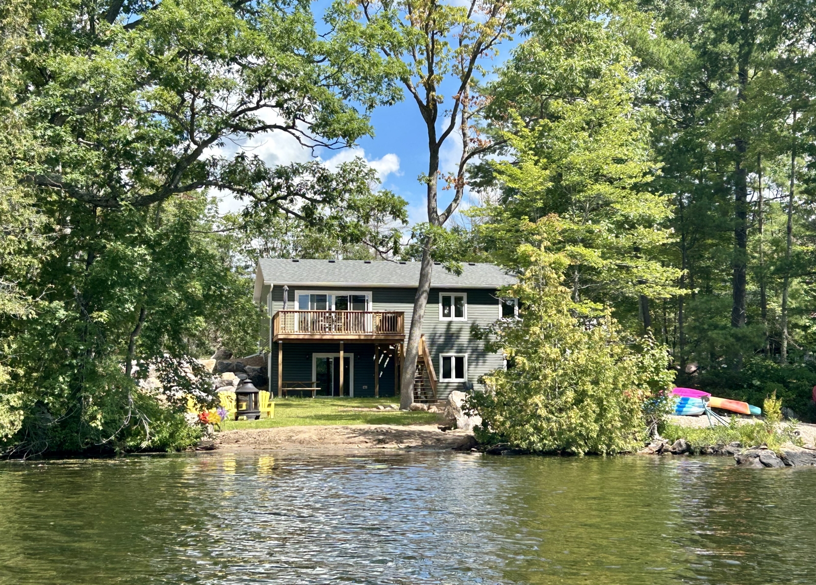 Modern family cottage on the lake in the Kawarthas, Ontario