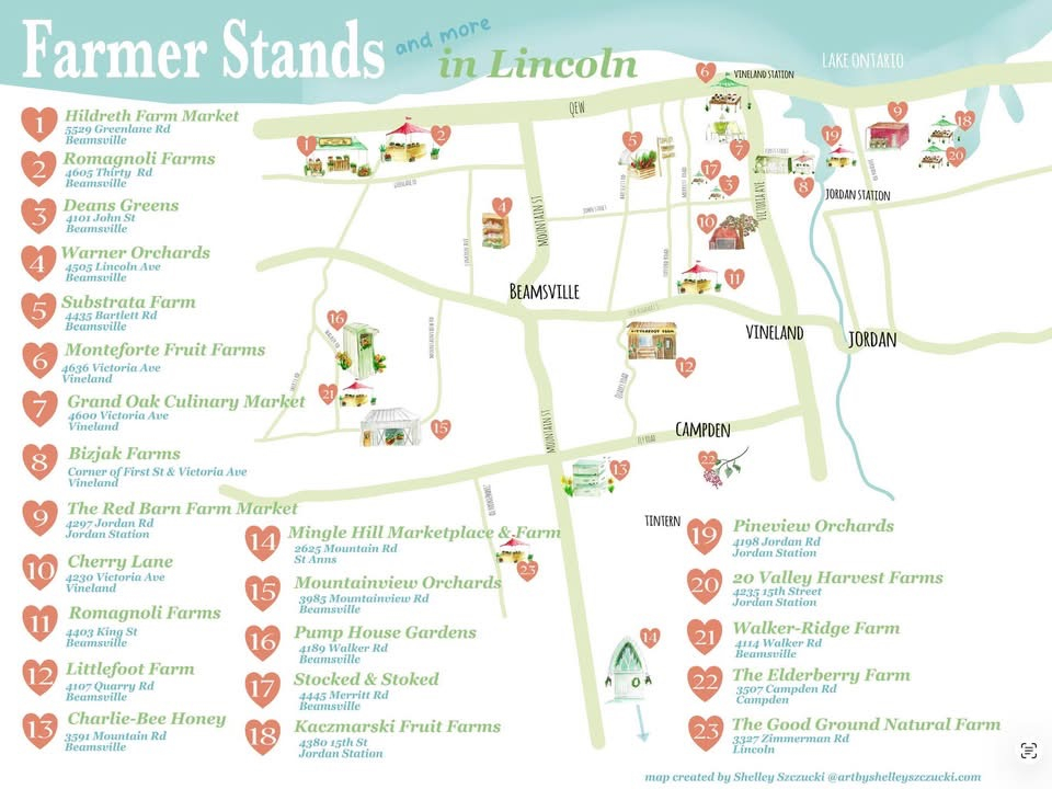 A great map of the local roadside farm stands in the area!