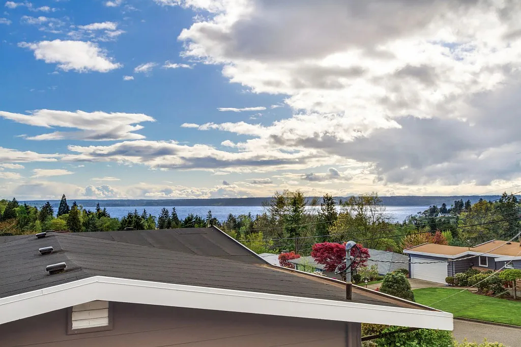 Mid century oasis with view of the Puget Sound