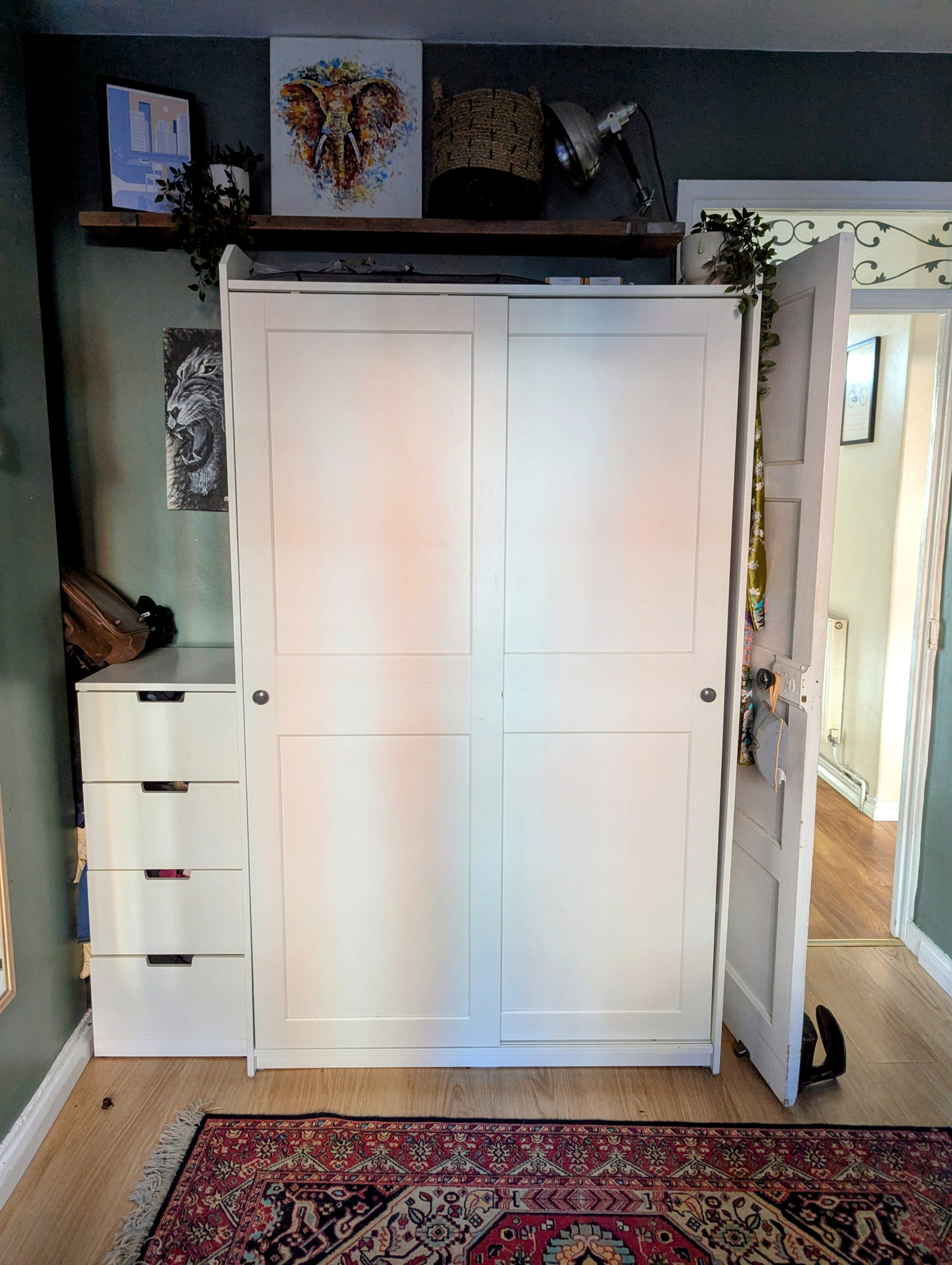 We will move some of our items to give a little space in the wardrobe and draws for you