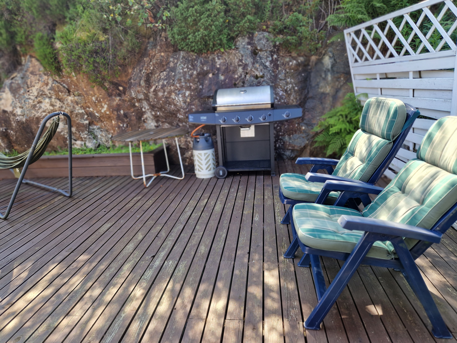 Terraço com churrasqueira.