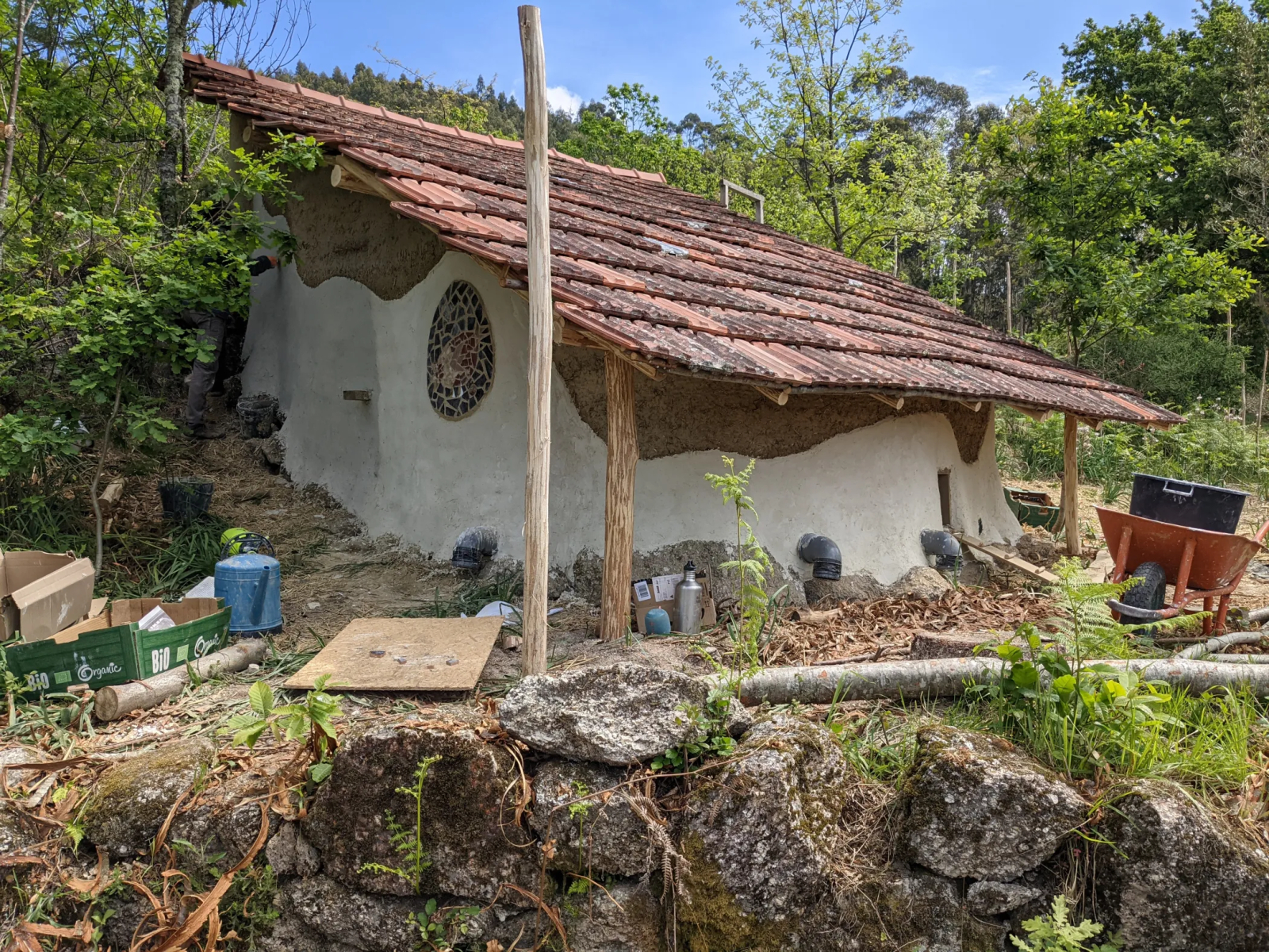 Eco-huis genesteld tussen de bomen