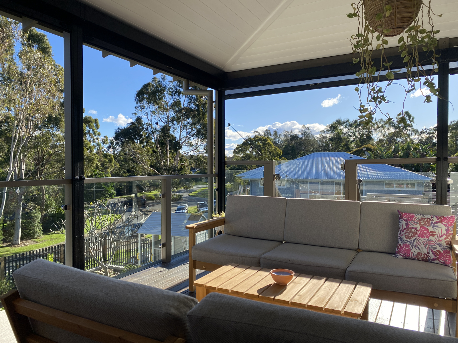 The front deck overlooking the pool area and views to Wollumbin/Mount Warning.