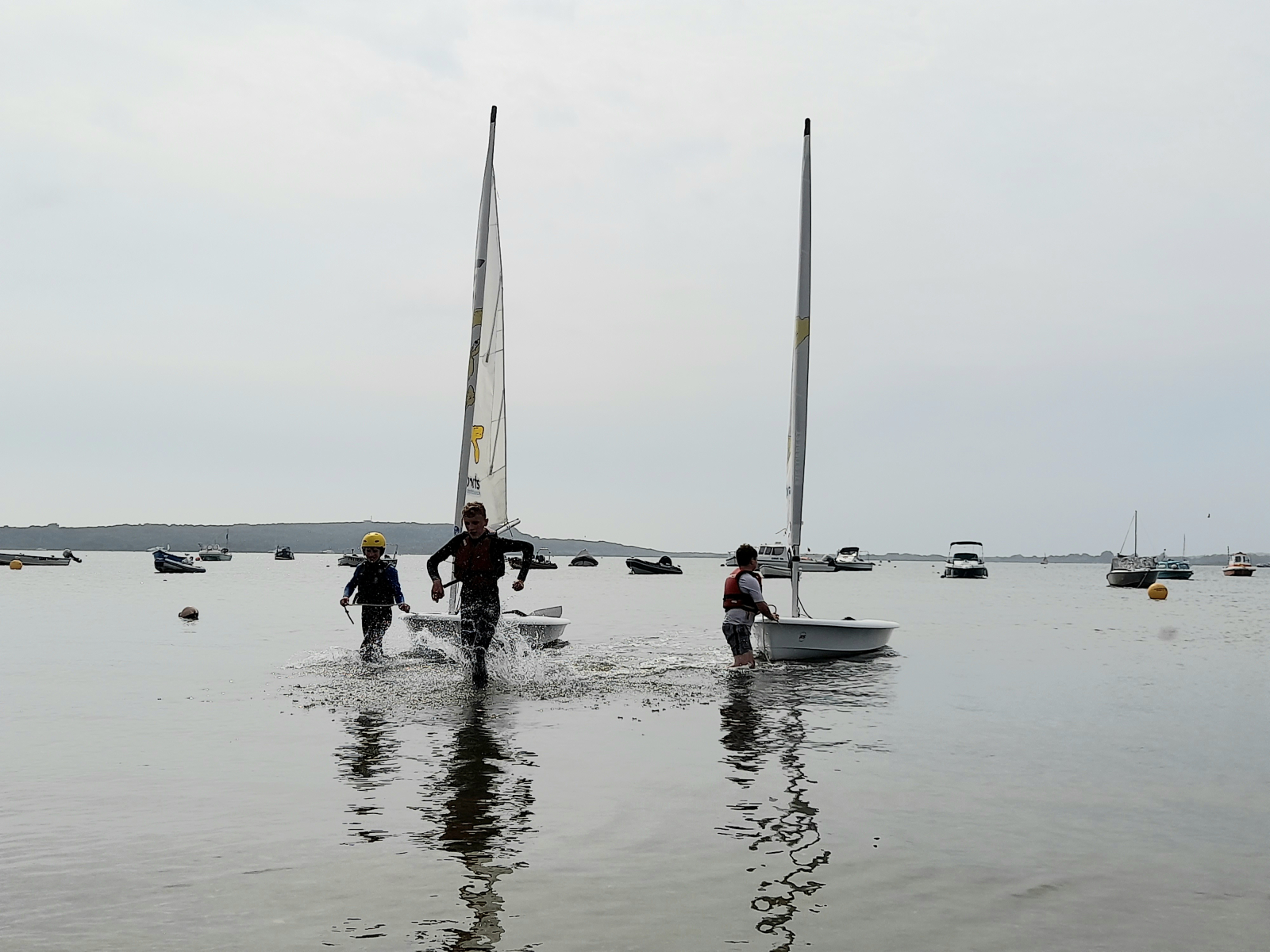 Sailing activity in Christchurch harbour, Mudeford