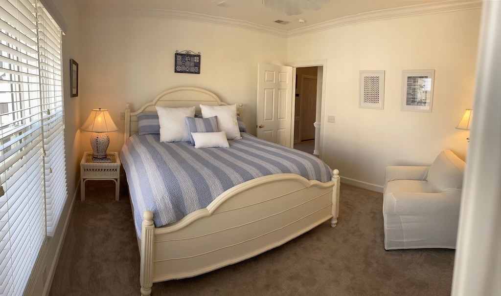 Bedroom one has a king size bed.