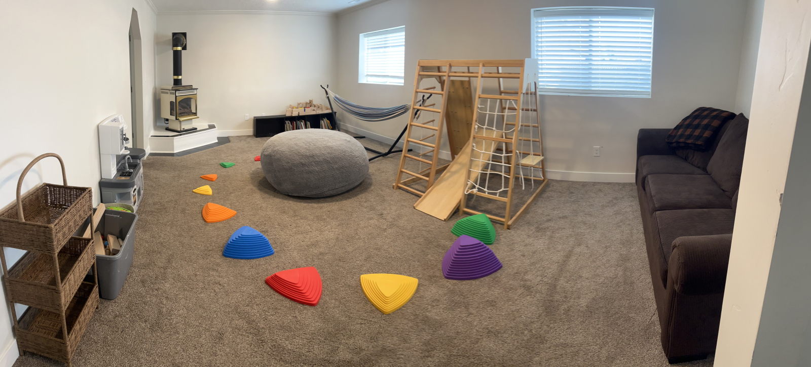Playroom. LOTS of sets of toys to play with. Board games, marbles, stuffies, tons of books, blocks, ...