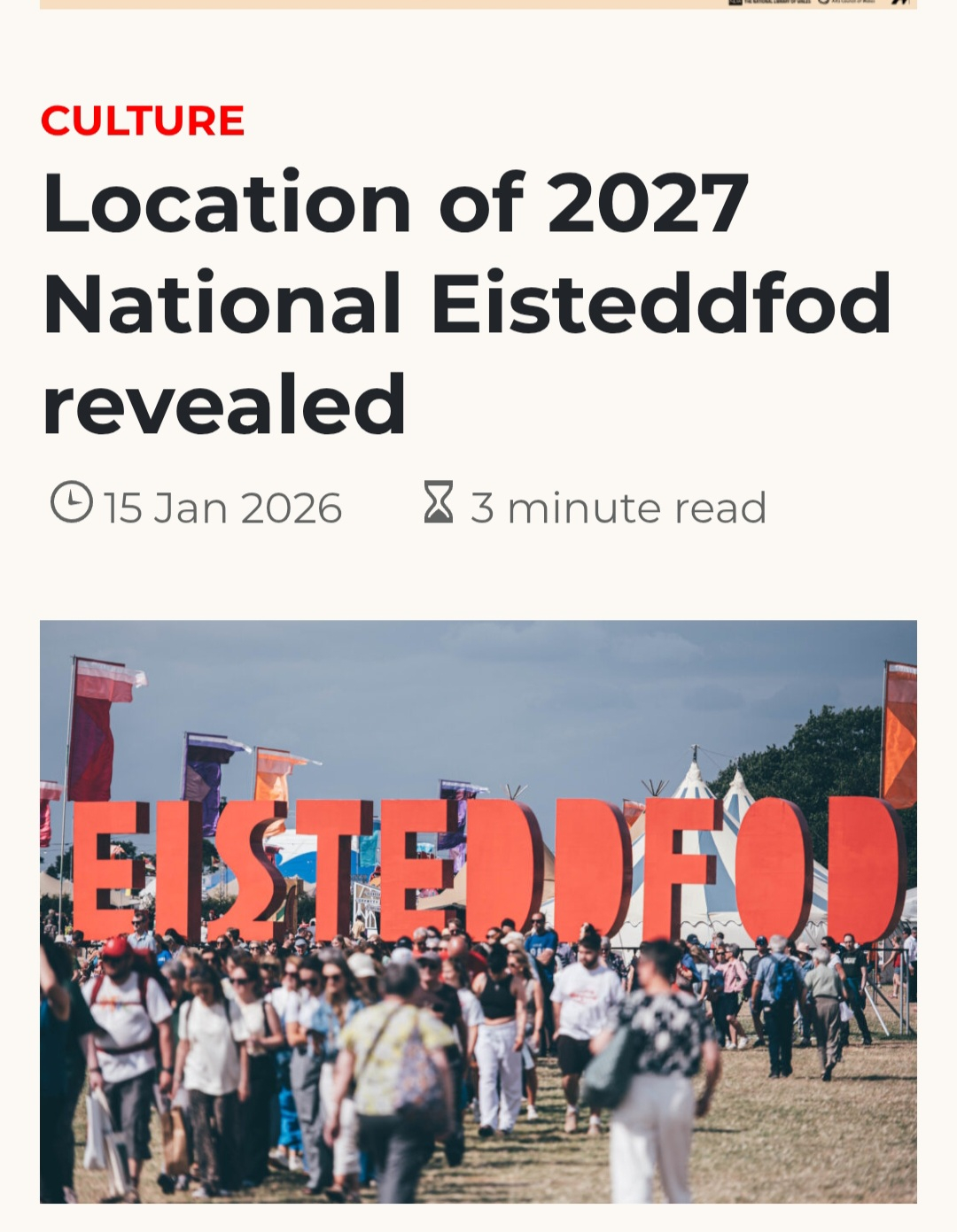 The National Eisteddfod will be held at the bottom of our field, in 2027! 😮