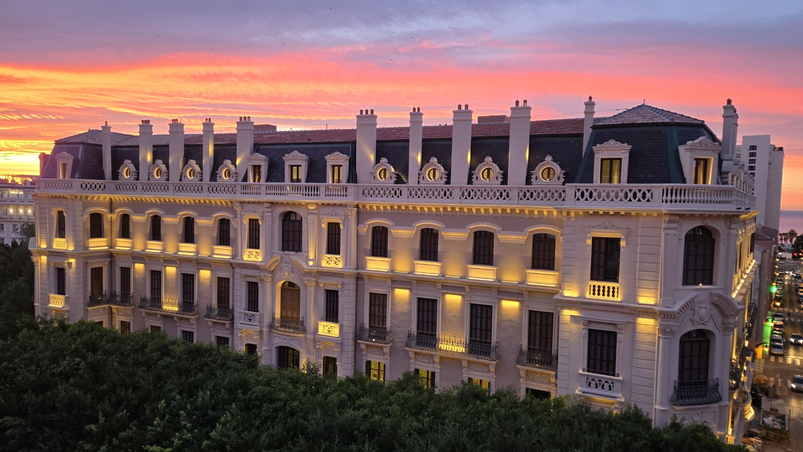 Sunrise over La Palacio de la Tinta 5* hotel from our terrace