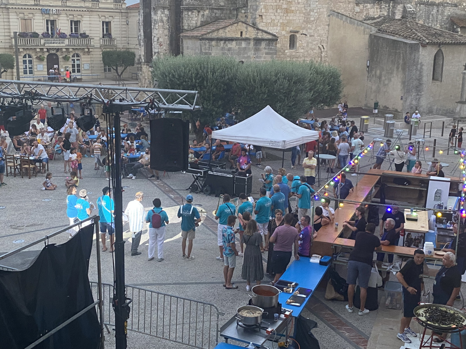 Picture taken from our balcony at one of the many festivals held in the village.