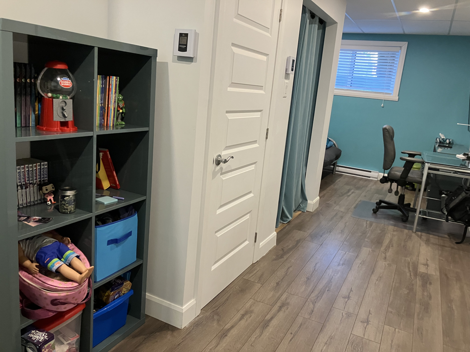 Basement with children's toys and books