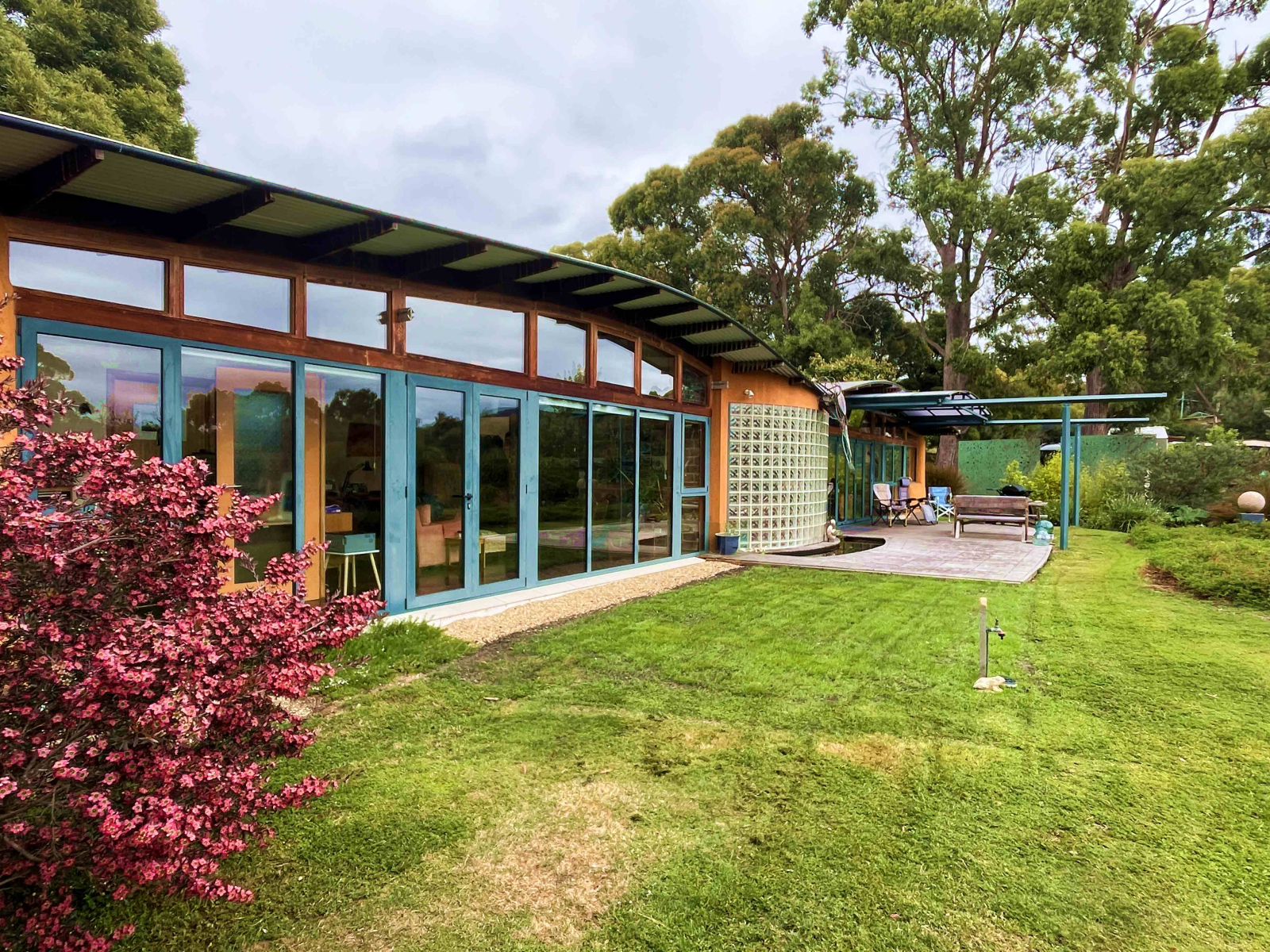 The front of the award winning eco-house.