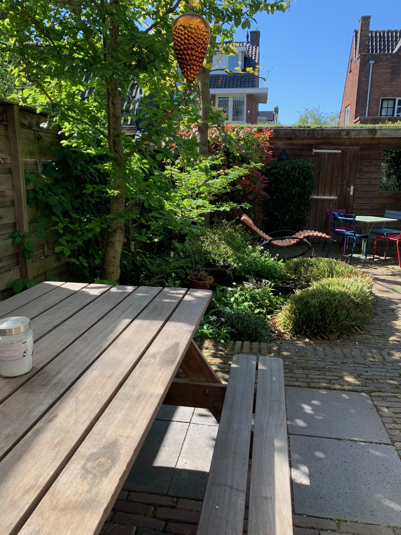 Another place for work, lunch, dinner ... on a glass-roof porch