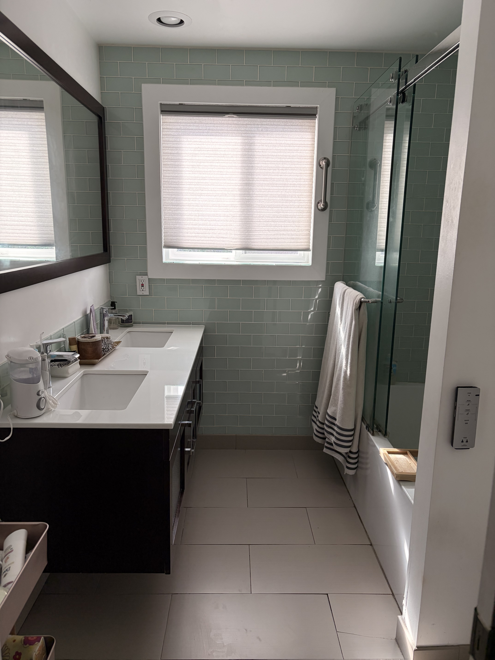 ensuite for primary bedroom has jetted tub and a bidet toilet combo.