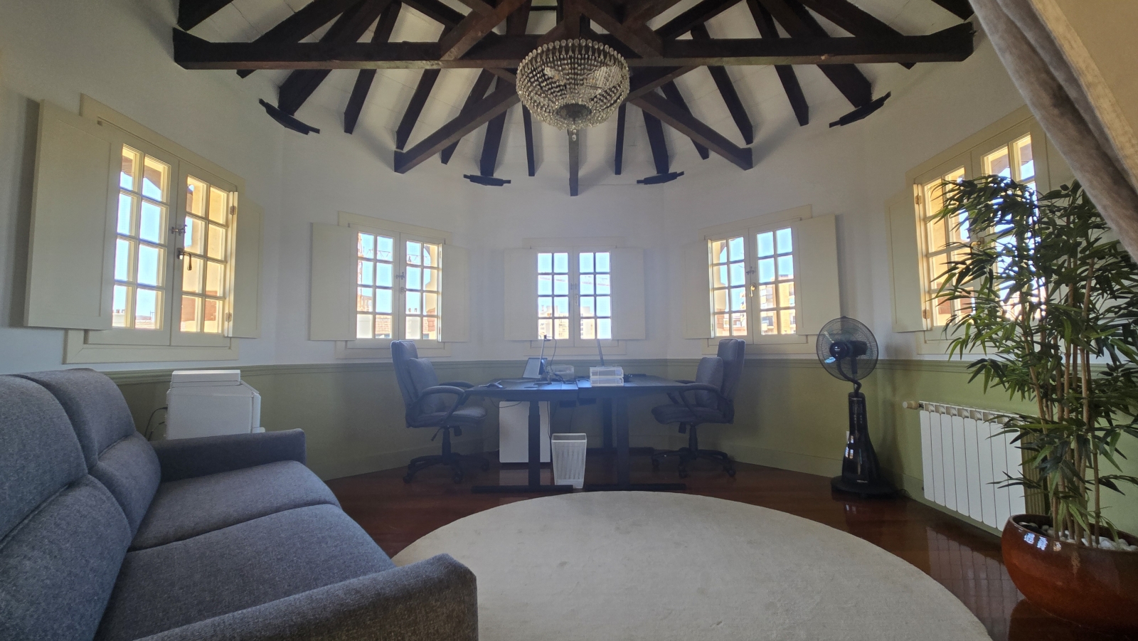 The turret office space and occasional second bedroom