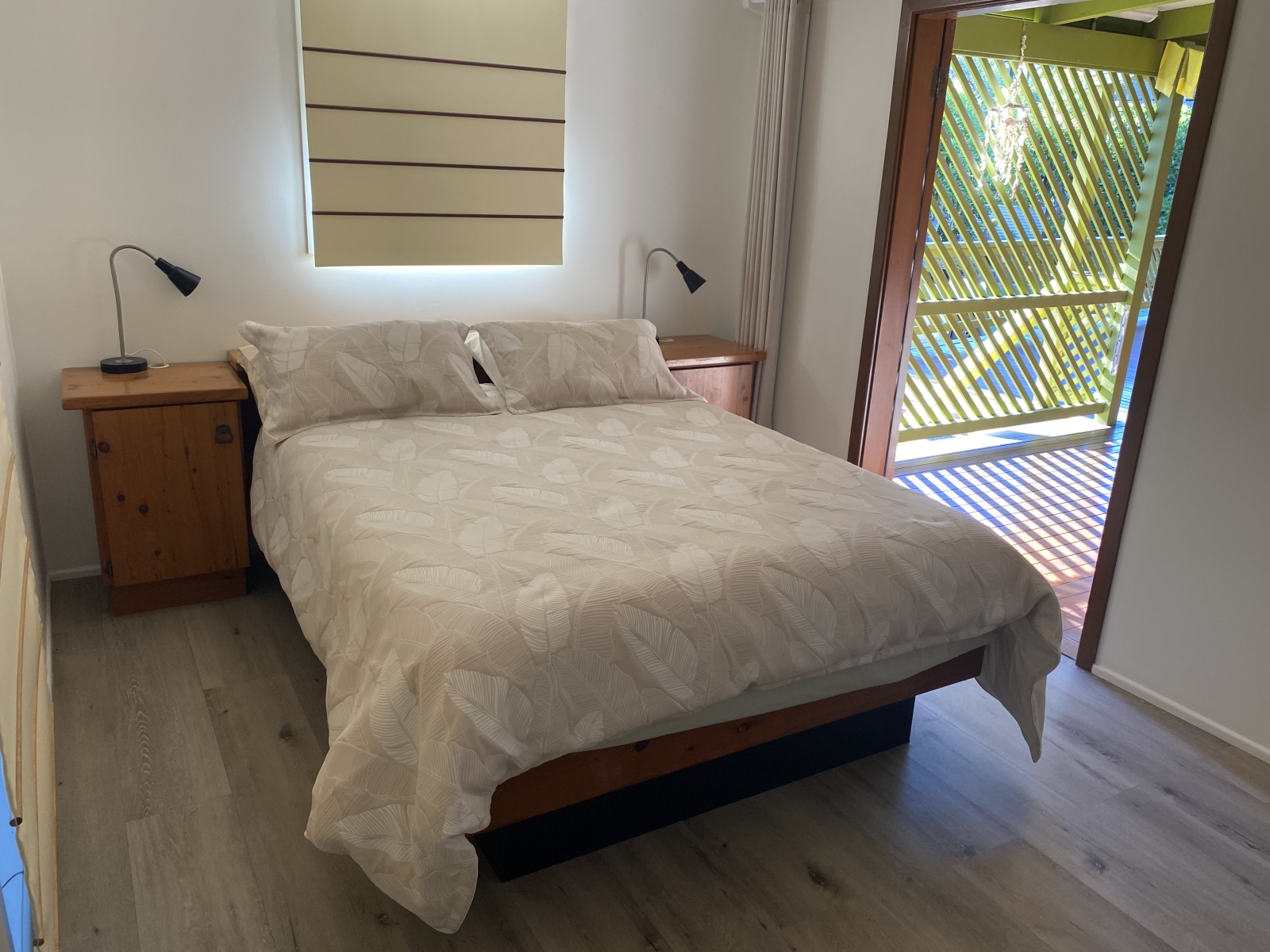 El dormitorio principal también se abre a la veranda