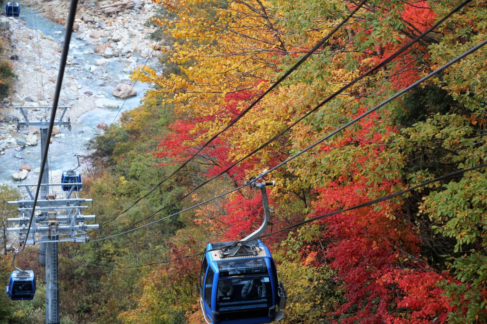 Dragondola im Skigebiet Naeba. Die längste Gondel Japans