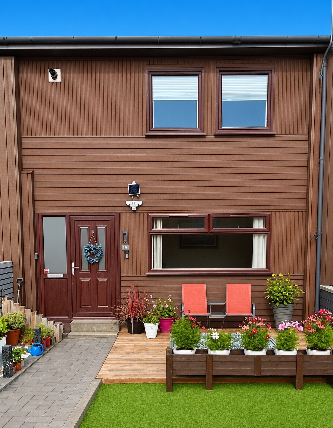 Front of terraced house with lovely neighbours