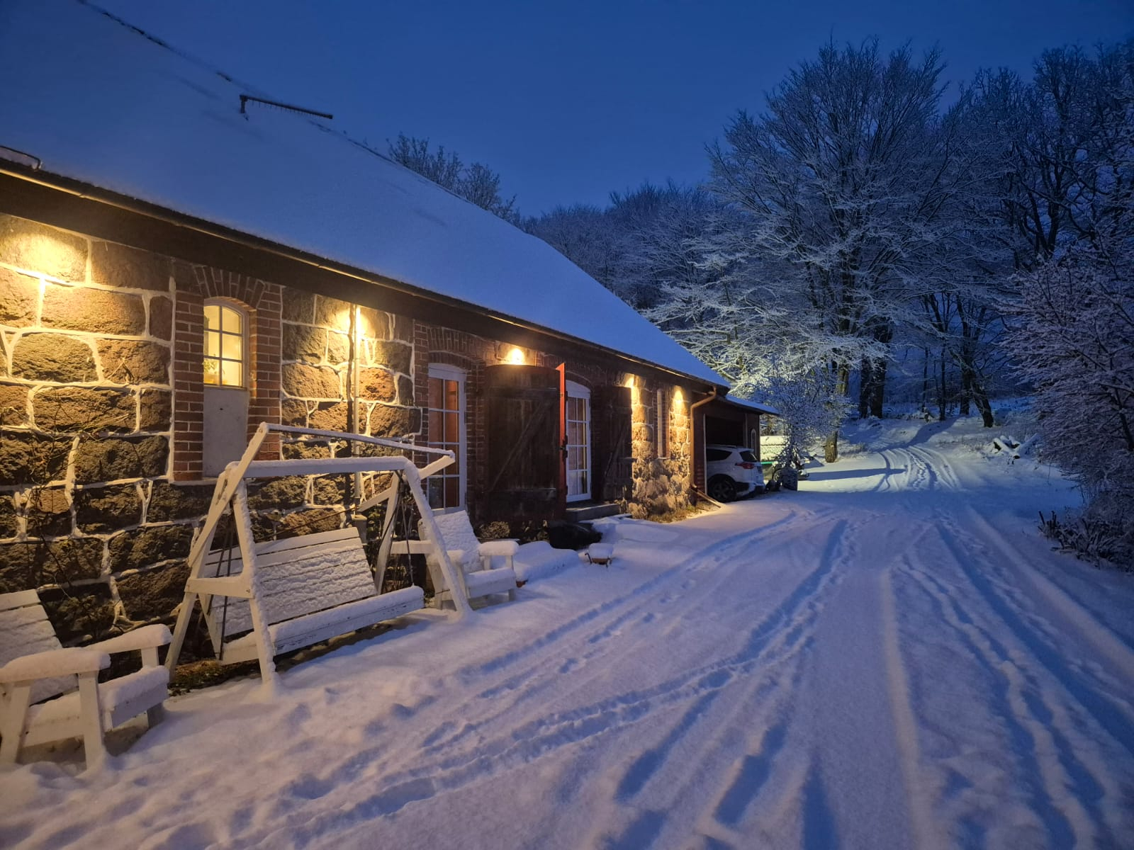 Karakteristiek huis in het Zweedse bos