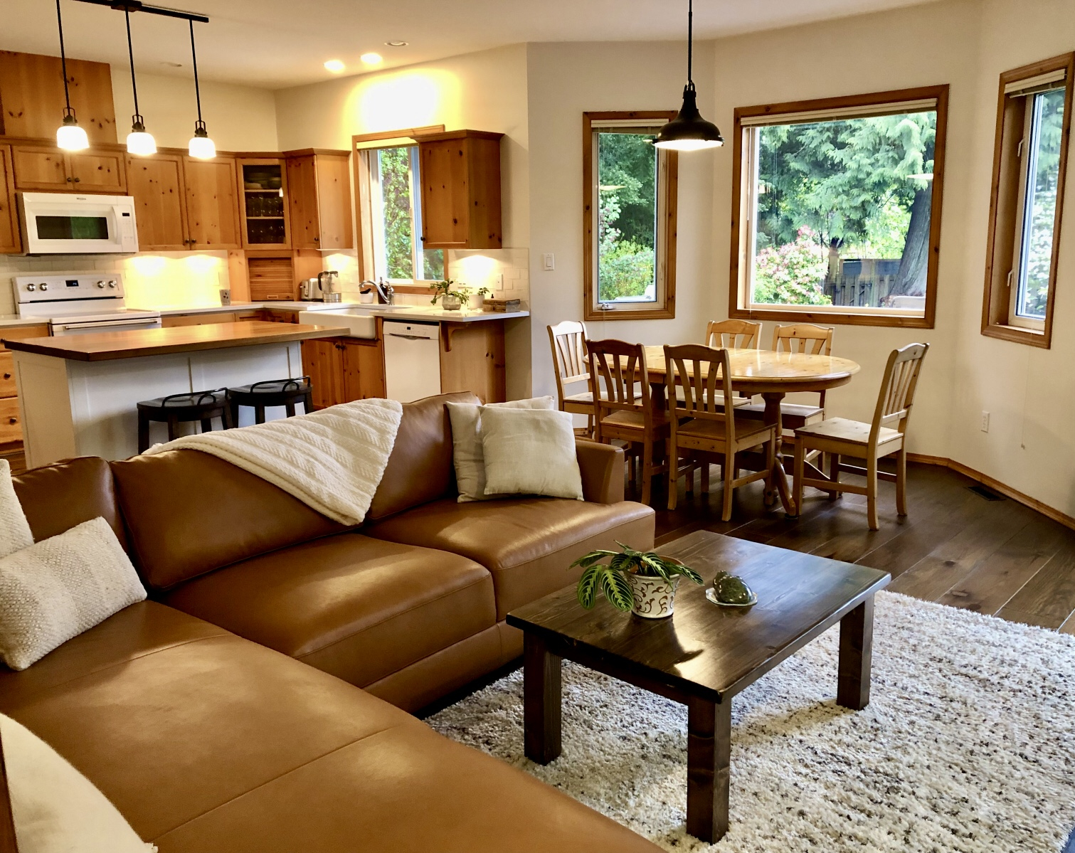Kitchen and family room