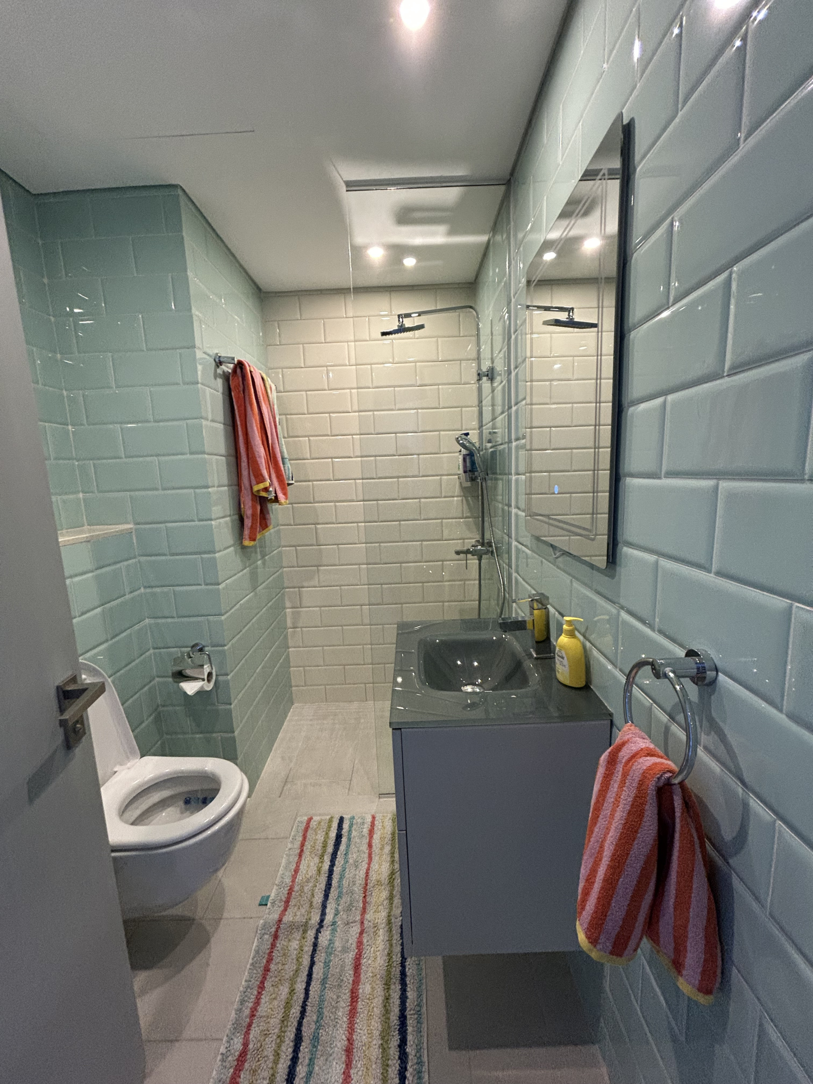 Banheiro para os quartos 2 e 3 com chuveiro