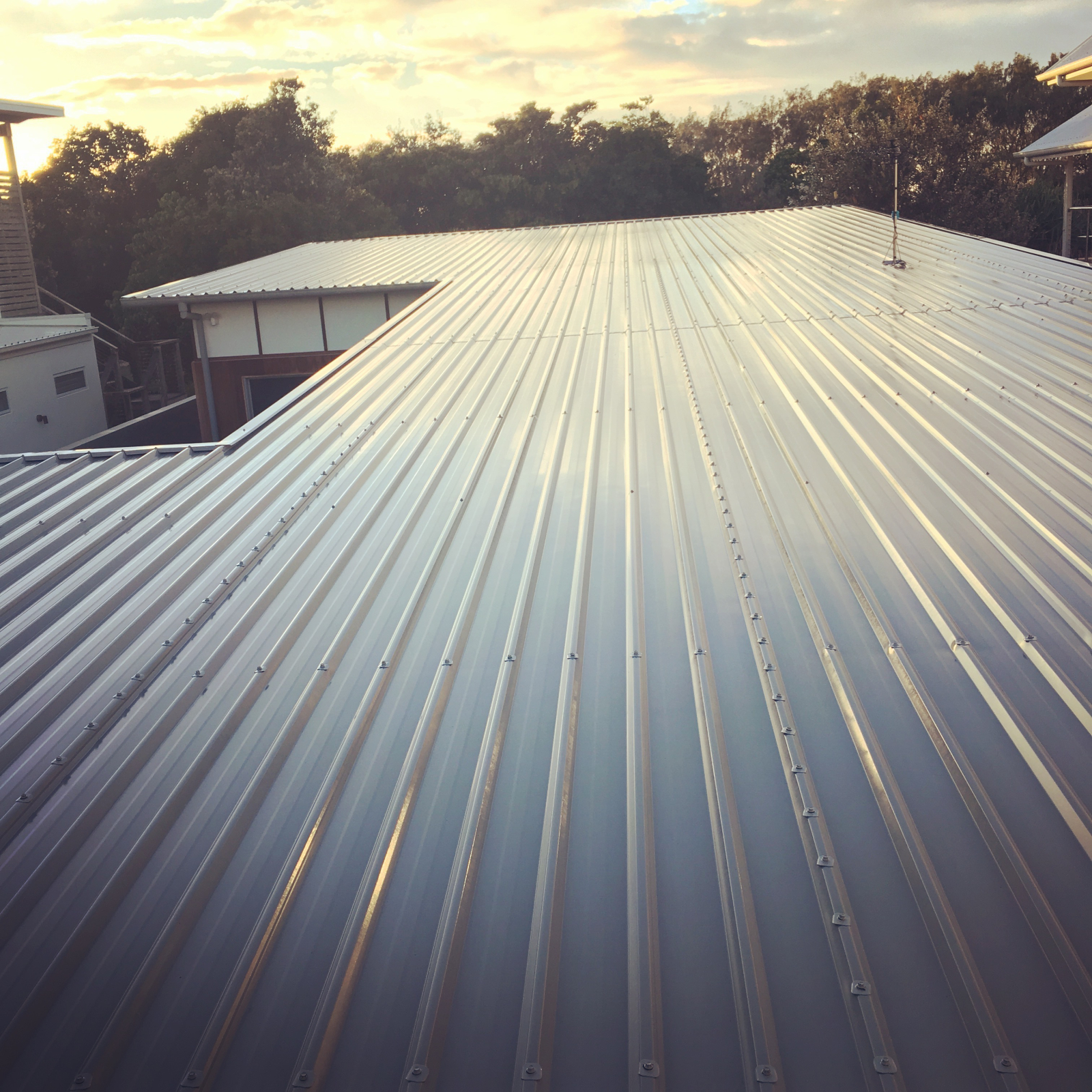 View over roof from the upstairs studio.  I think it looks like an aircraft carrier?