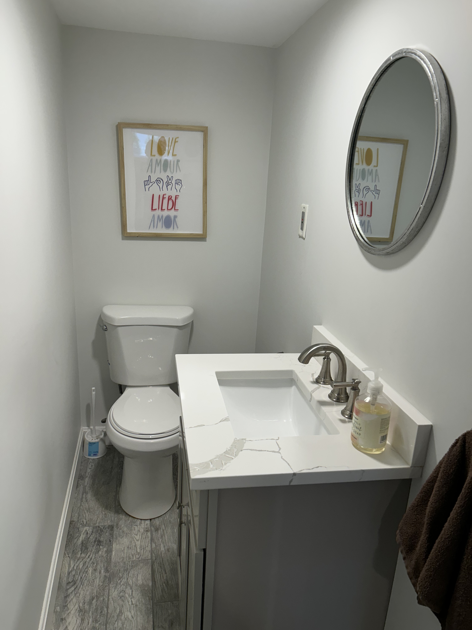 1/2 bathroom off the kitchen