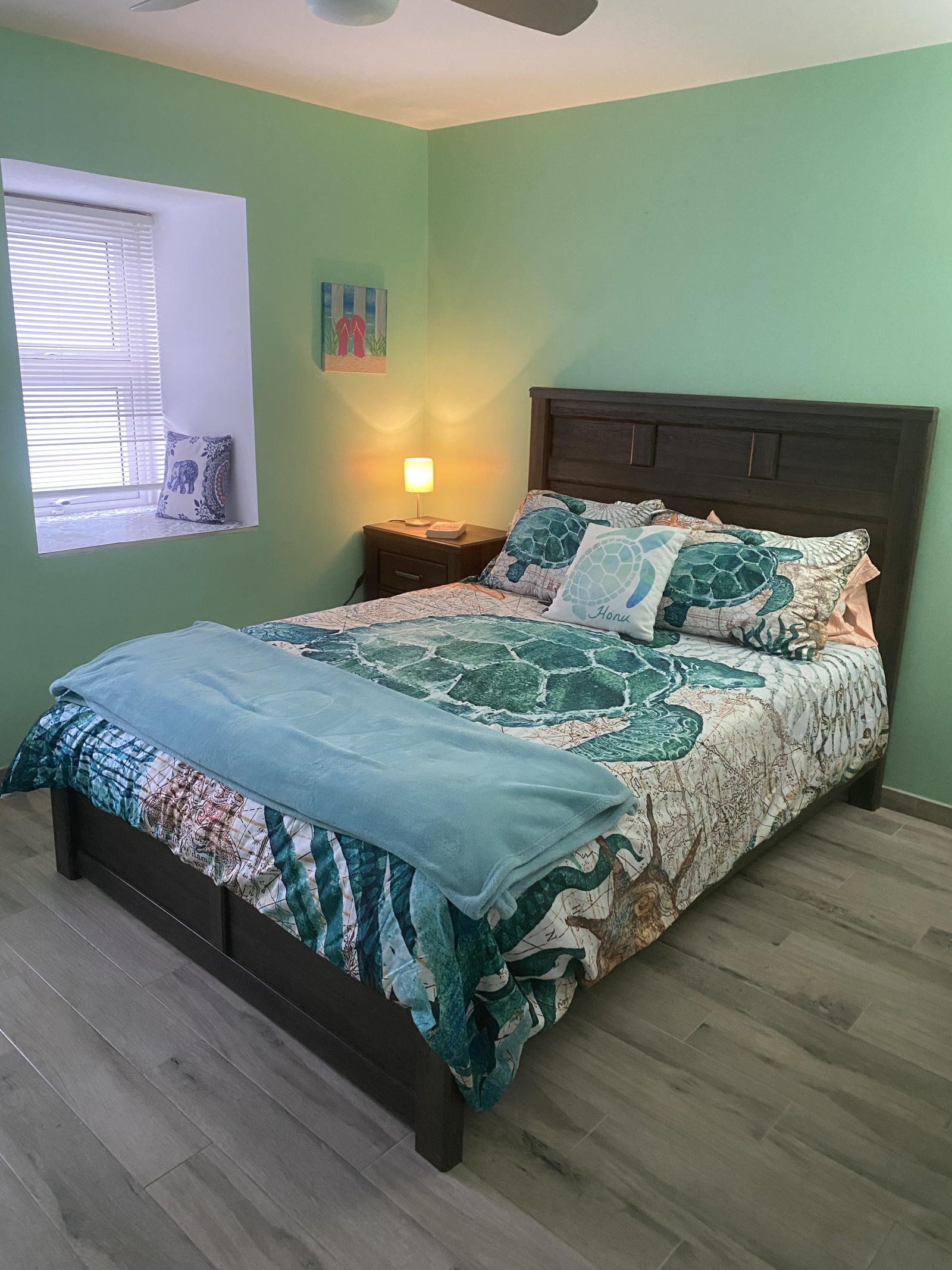 Guest bedroom with full bathroom