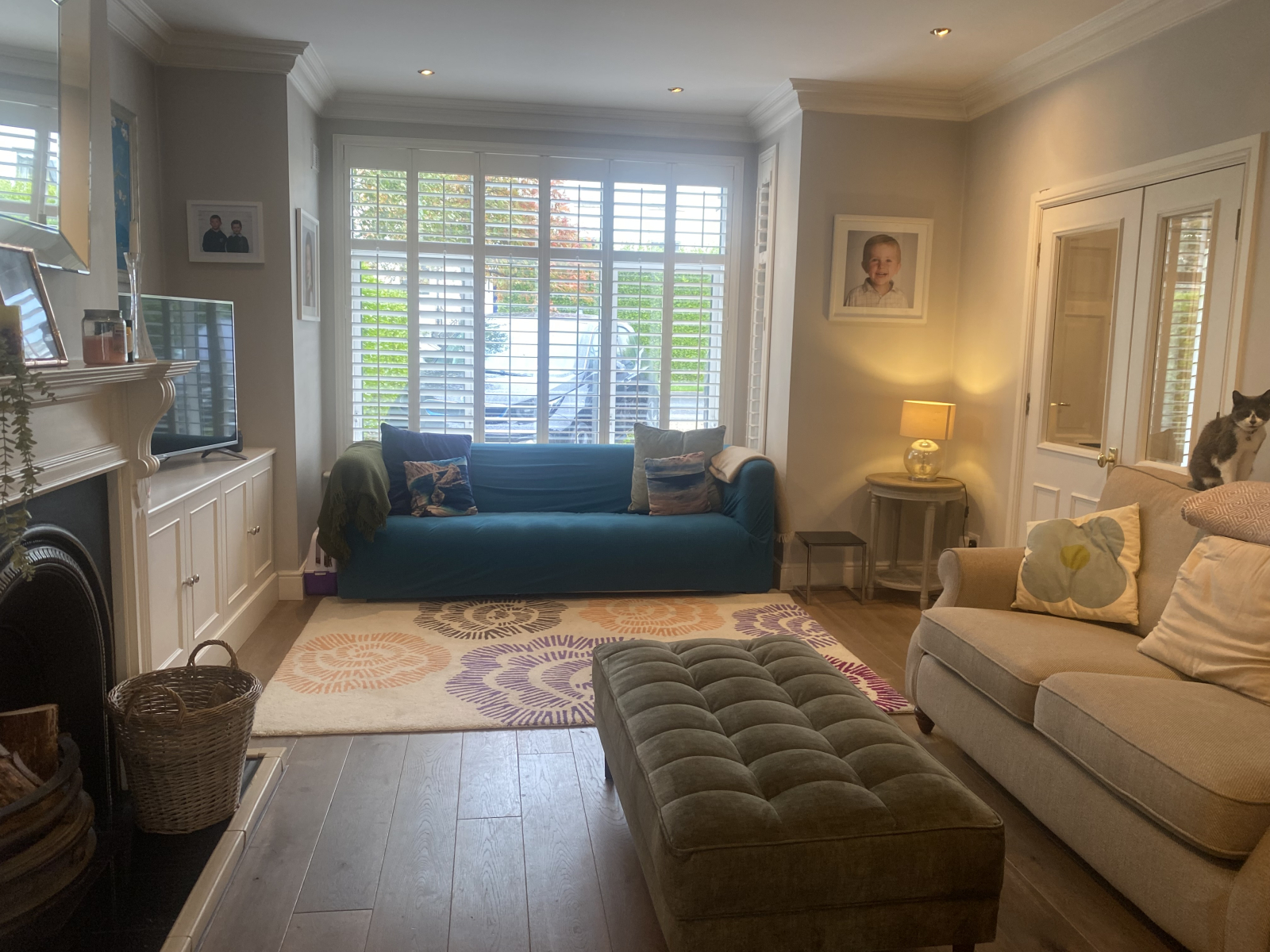 Sala de estar com lareira