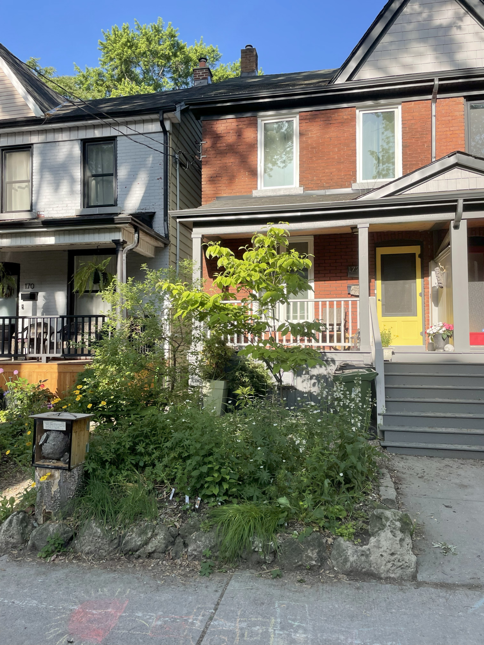 A welcoming front and nice porch to sit and watch the world go by.