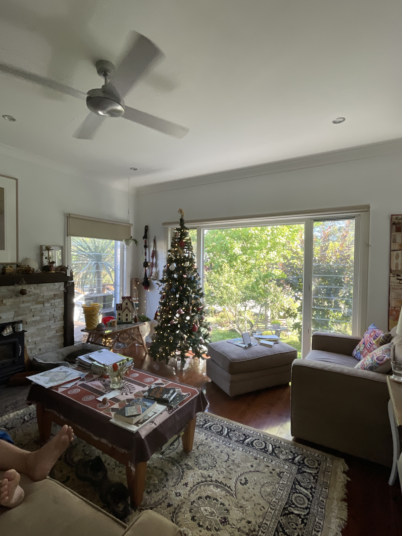 Front living area. It’s Xmas here