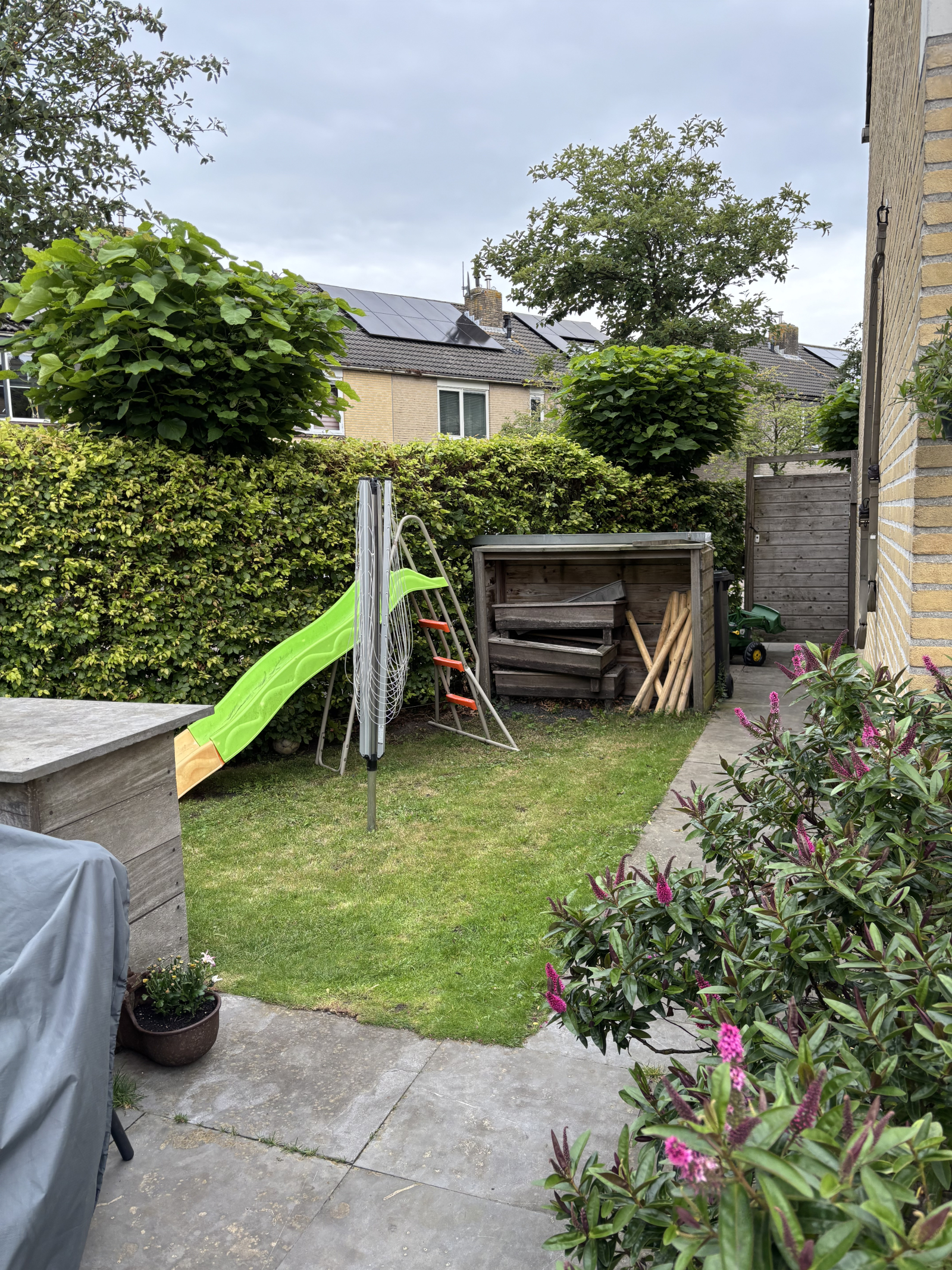 a portable slide and washing line