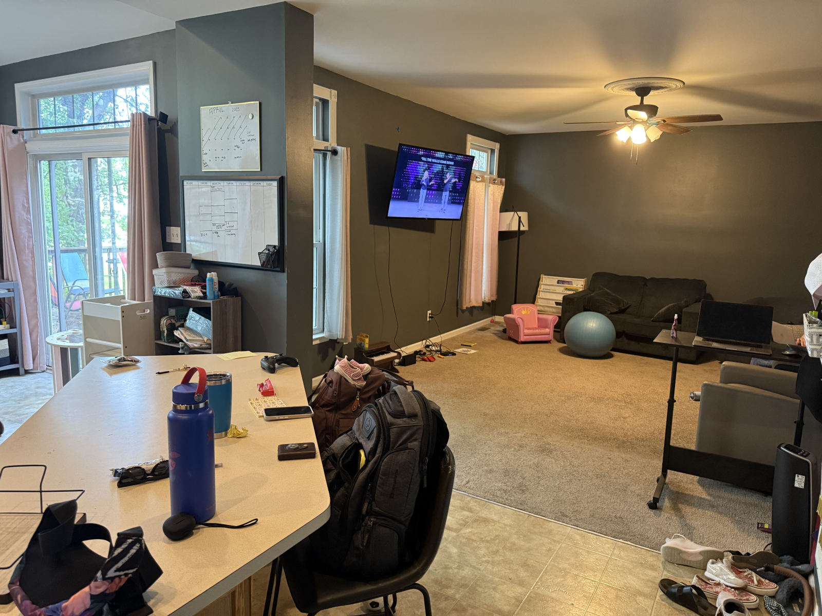 Living room open floor plan with Kitchen