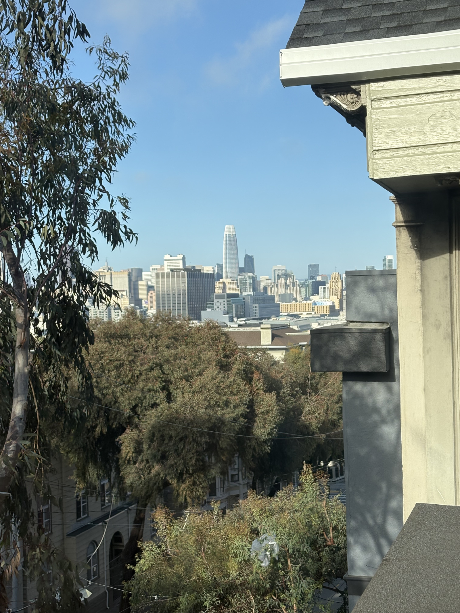 View from my window in the turret. You're looking at the tallest building on the US West Coast.