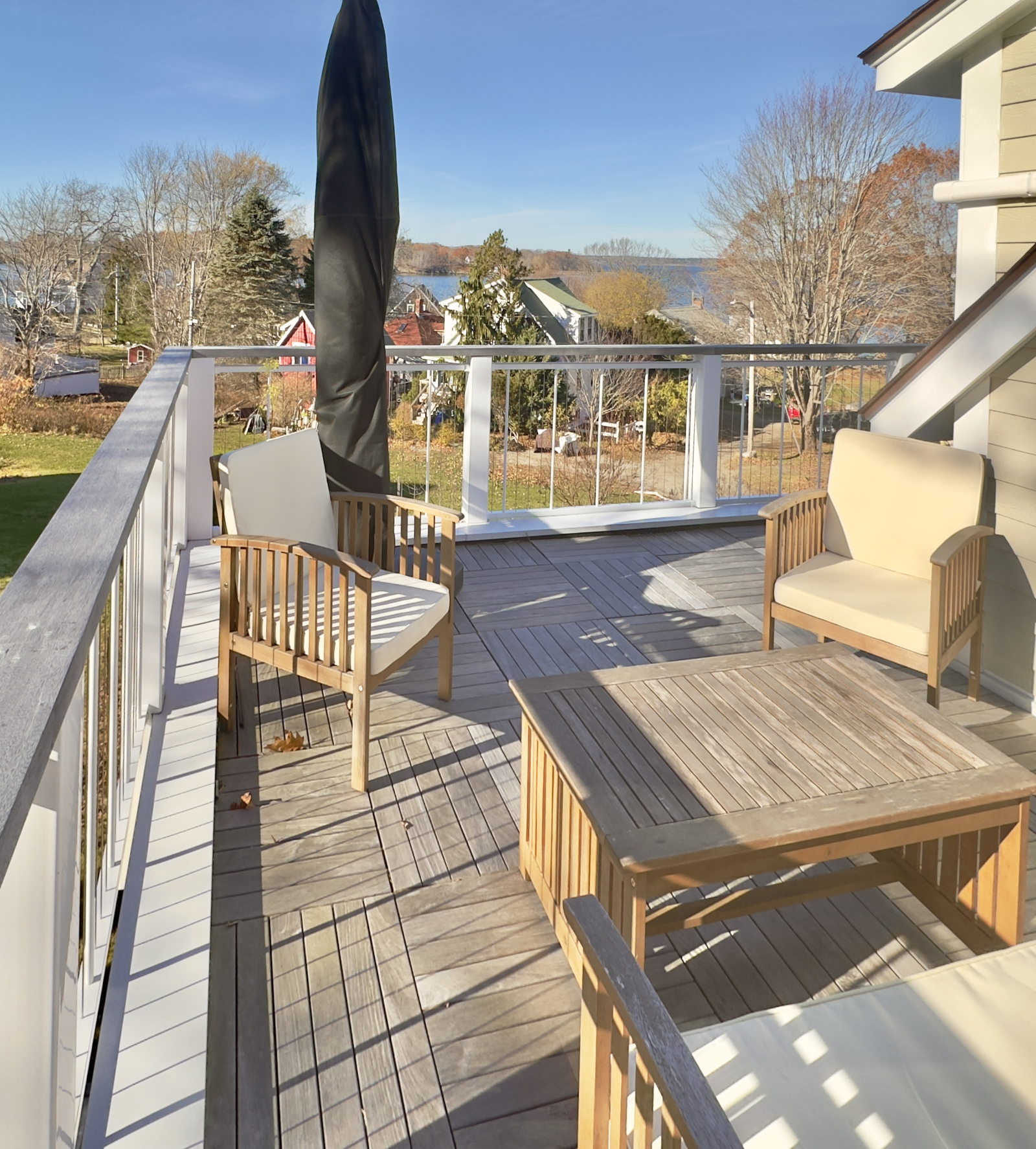 Second floor deck.   Approximately 10’ by 20’