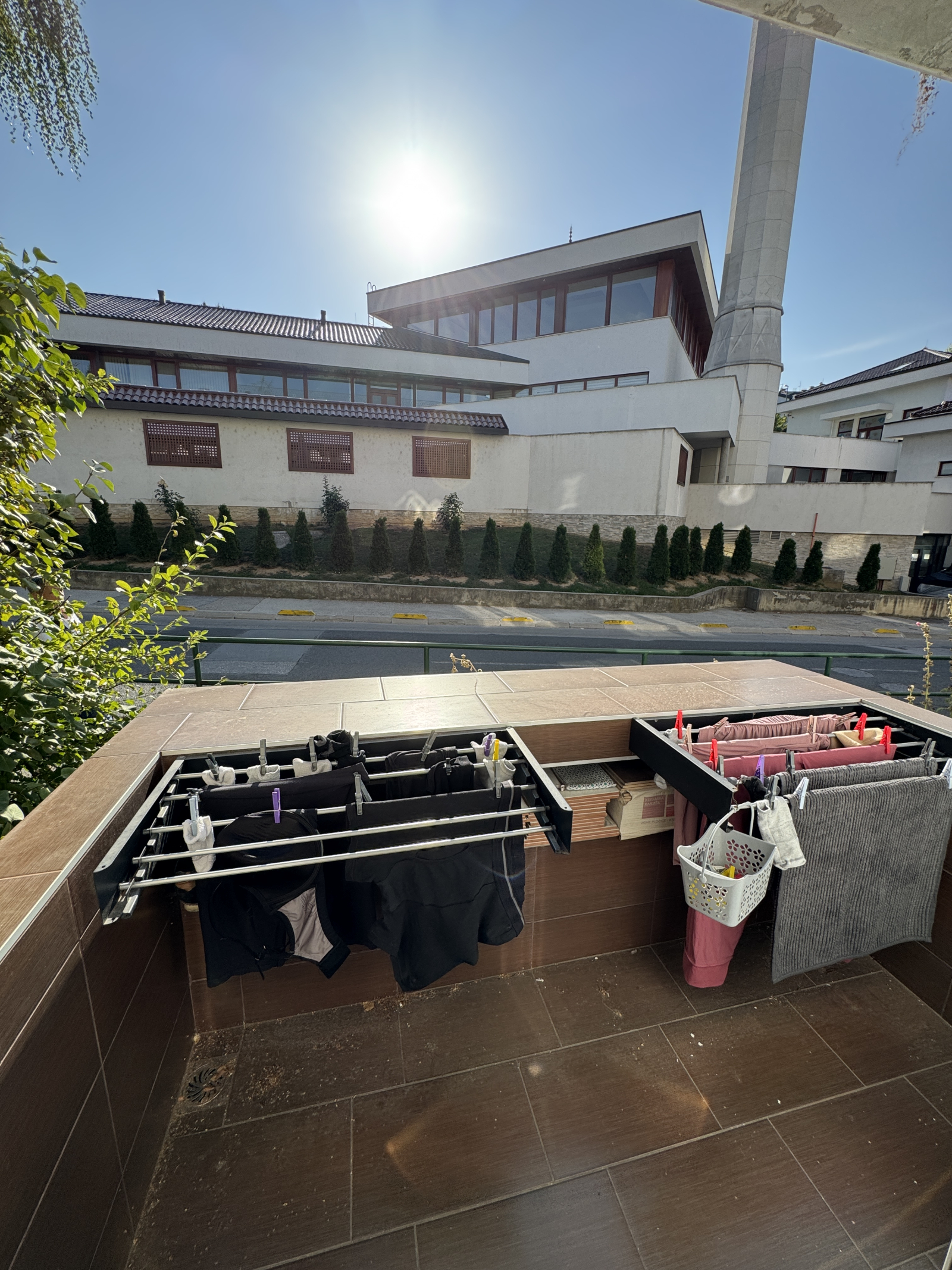 Drying racks on the balcony!
