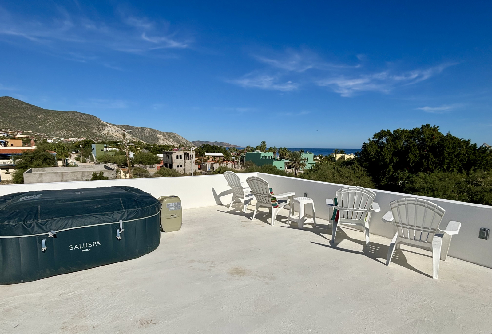 Third outdoor space in main house on rooftop with hot tub and Sea of Cortez views **note: hot tub us ...
