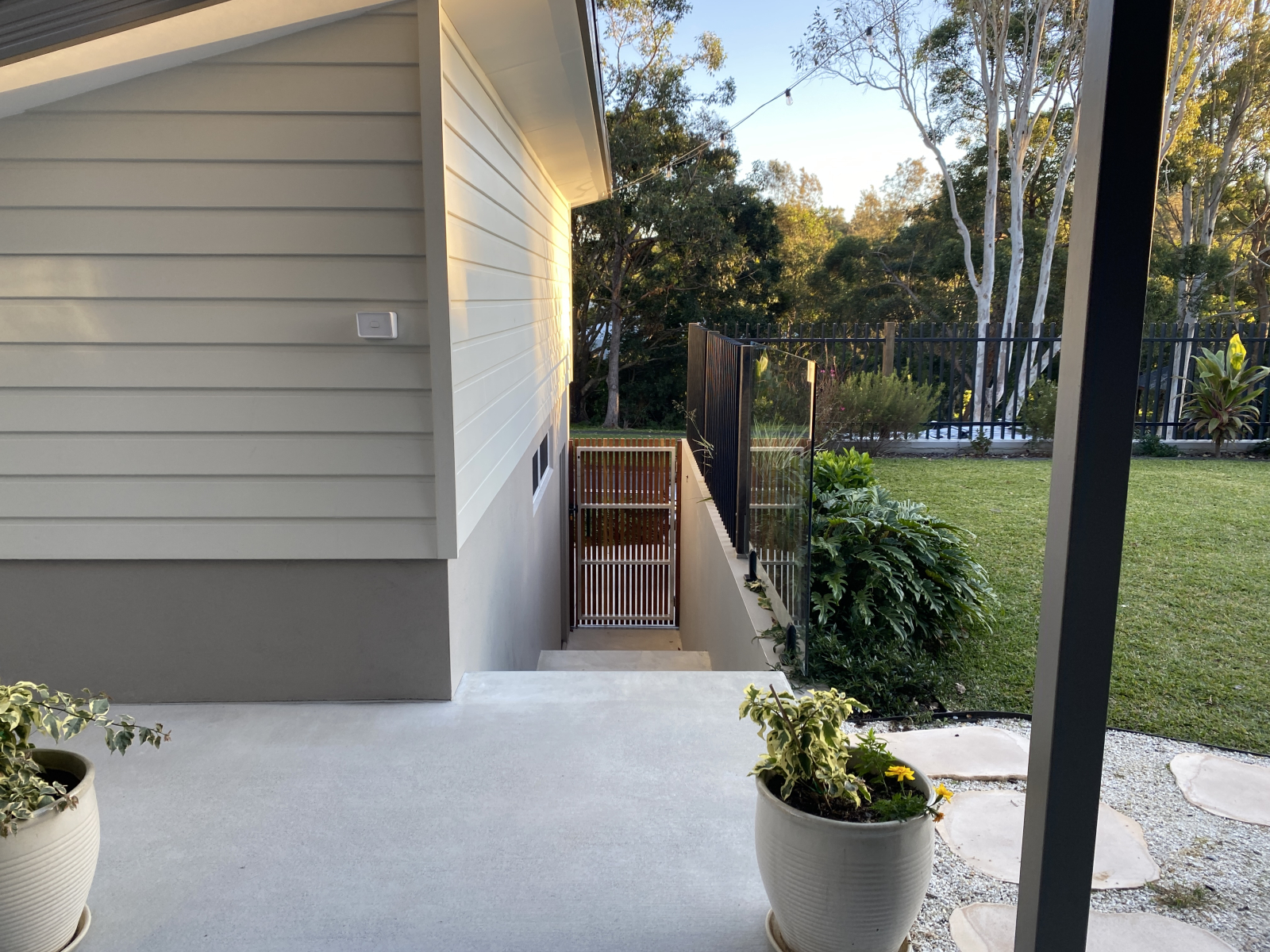Outdoor space and entry