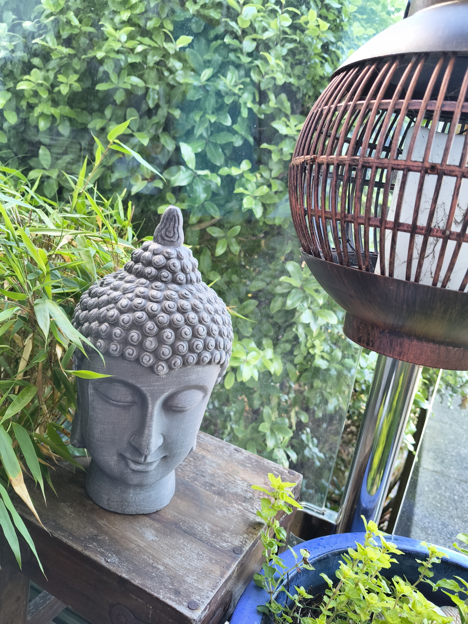 Balcony with plants.