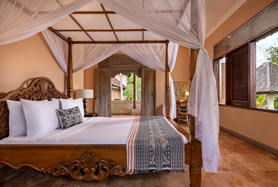 Pensión boutique en el corazón de Ubud, con jardines exuberantes, piscina, spa y acceso a todo.