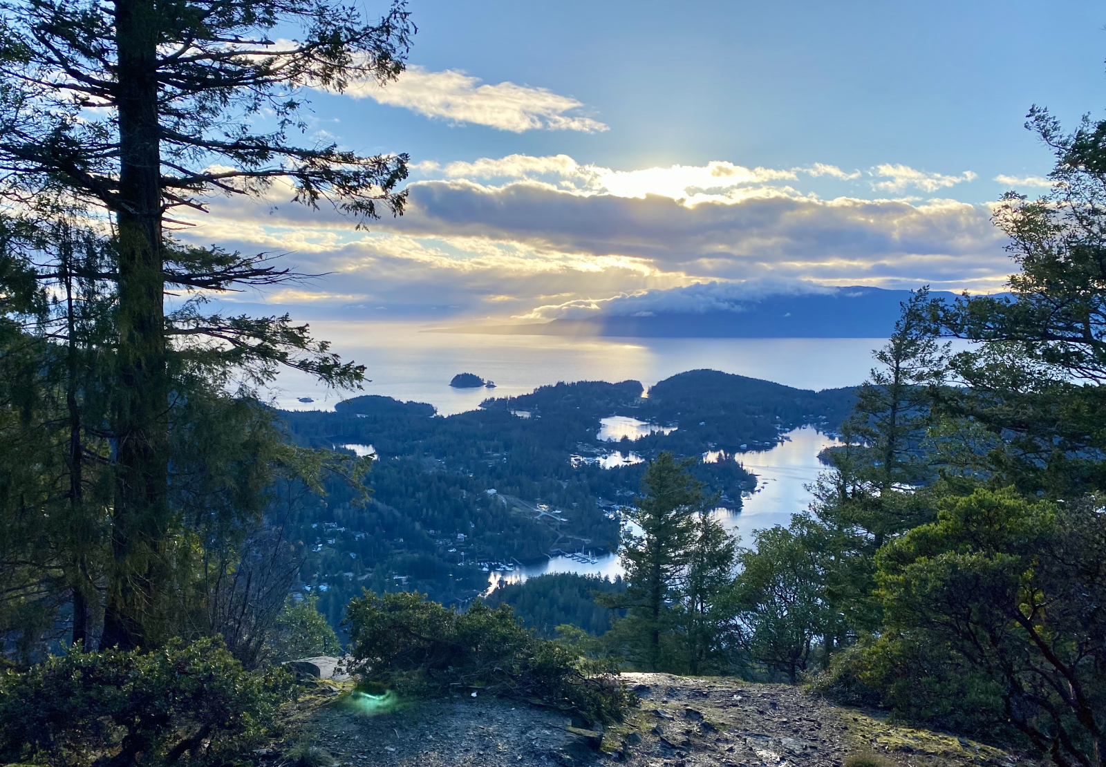 Views of Garden Bay from the trail to Mount Daniel.