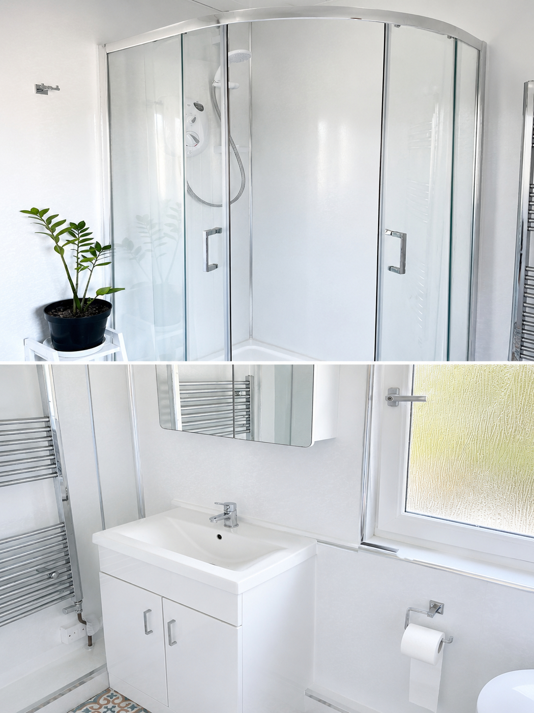 Up stairs shower room.