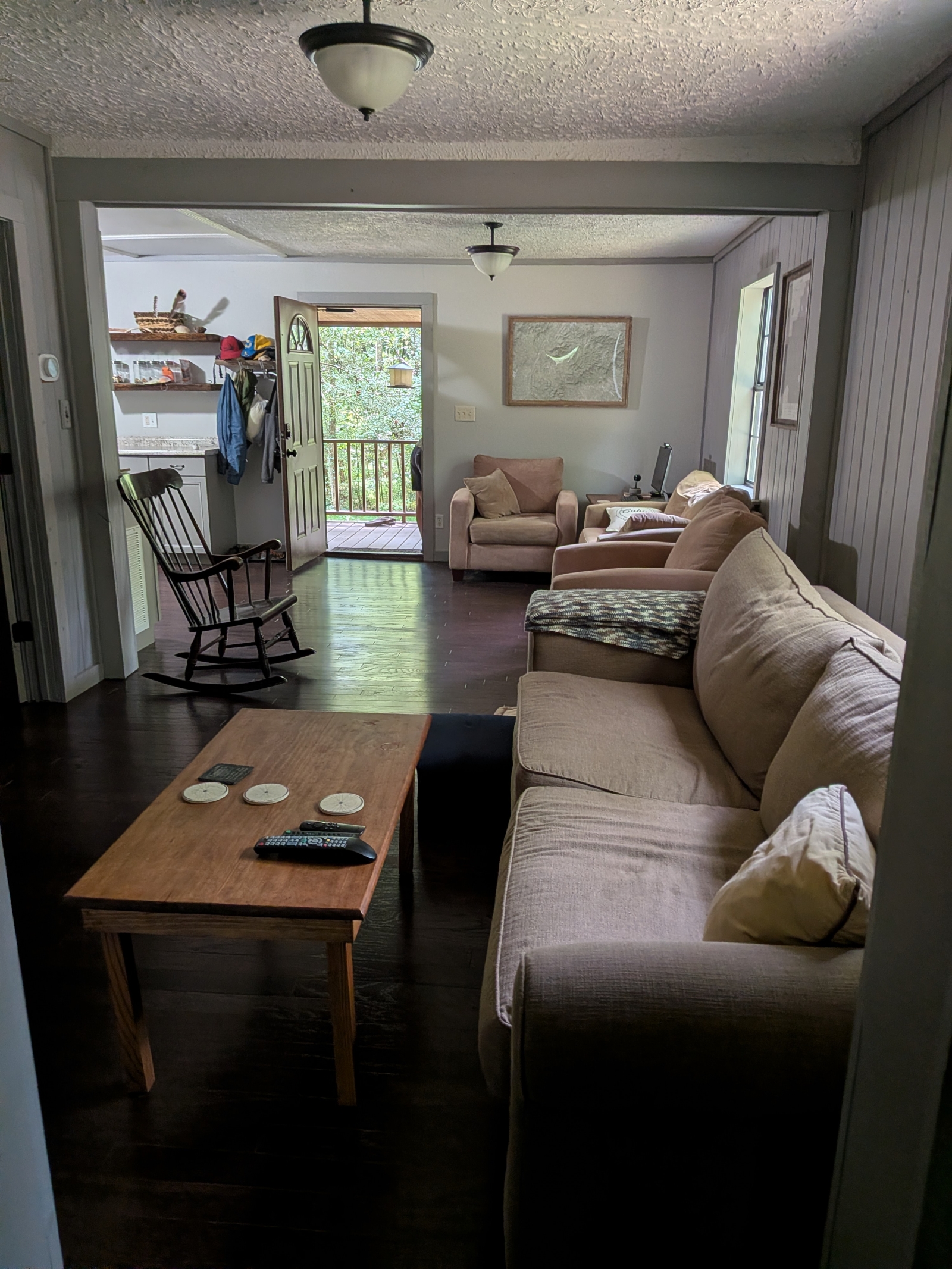 Plenty of seating in the living area and TV room along with a sleeper sofa