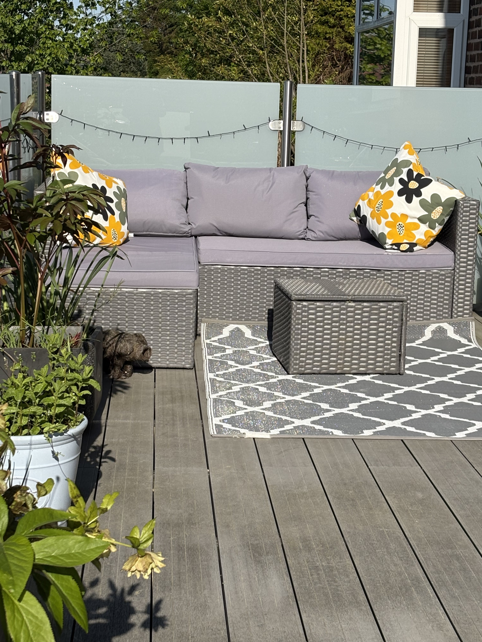 Seating area gets the sun all evening in the summer