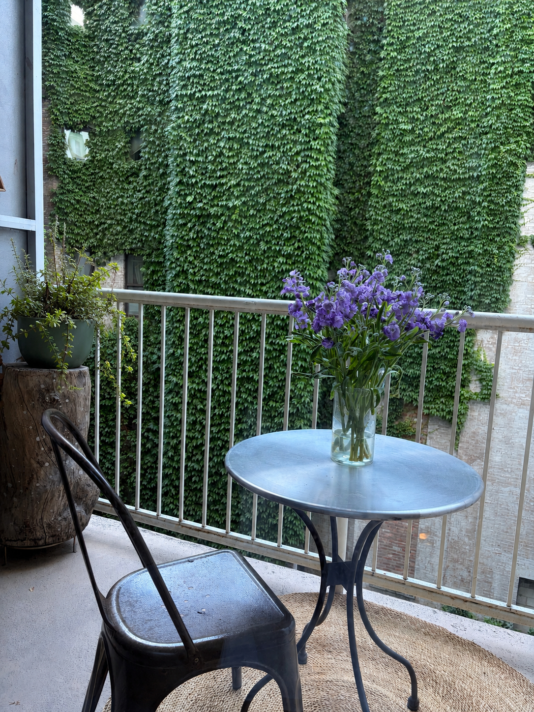 Private balcony looking onto quiet courtyard