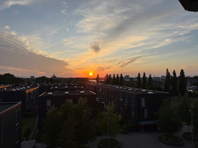 View from the balcony during nighttime