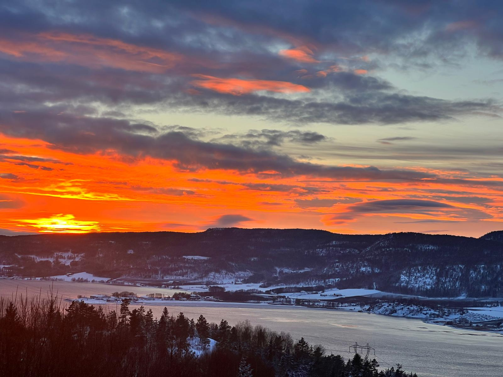 View of the fjord in winter, from the balcony :)